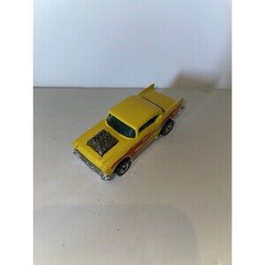 Vtg ‘80’s Hot Wheels ’57 Chevy Yellow Blown Engine Red Flames 1:64 Diecast